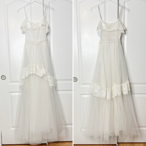 NWT LOVESHACKFANCY Avianna Antique Gown White Size 2 Silk - Picture 6 of 15